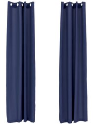 52" x 96" Indoor/Outdoor Curtains Weatherproof Patio Grommet Top Panel - Blue