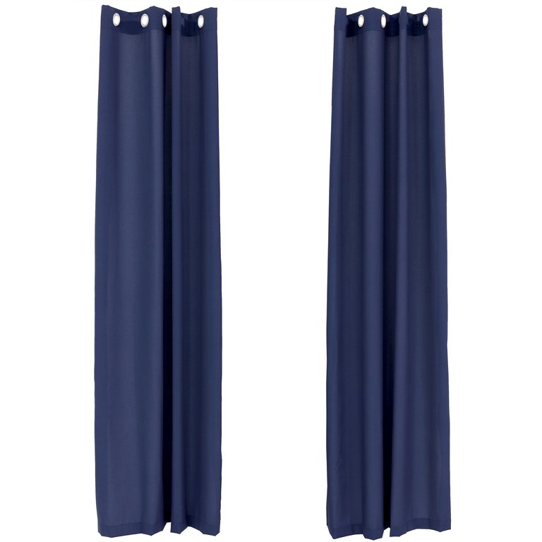 52" x 96" Indoor/Outdoor Curtains Weatherproof Patio Grommet Top Panel - Blue