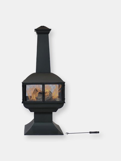 Sunnydaze Decor 57" Chiminea Fire Pit Fireplace Wood-Burning Steel Outdoor Patio Backyard product