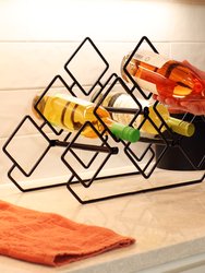 6-Bottle Steel Wire Triangular Tabletop Wine Rack