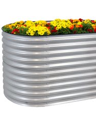 62.5" Oval Steel Raised Garden Bed for Vegetables Flowers