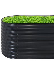 62.5" Oval Steel Raised Garden Bed for Vegetables Flowers