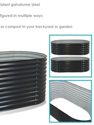 62.5" Oval Steel Raised Garden Bed for Vegetables Flowers