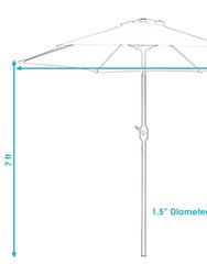 7.5FT Patio Umbrella Outdoor Market Table Crank Tilt Blue Deck Garden Balcony