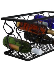 8-Bottle Collapsible Wire Tabletop Wine Rack - Black
