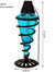 8-Pack Patio Torches Metal Swirl Blue Glass Outdoor Lawn Garden Tabletop Decor
