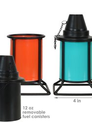8-Pack Tabletop Patio Torches Metal Multi-Color Outdoor Garden Lawn Table Decor