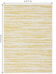 Abstract Impressions Patio Area Rug in Golden Fire