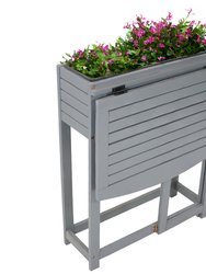 Acacia Wood Folding Table With Planter Box