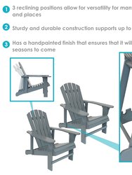 Adirondack Chair Outdoor Wooden Furniture Adjustable Backrest Gray Patio Garden