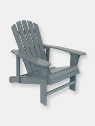 Adirondack Chair Outdoor Wooden Furniture Adjustable Backrest Gray Patio Garden - Grey