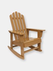 Adirondack Rocking Chair Classic Wood Outdoor Furniture - Brown