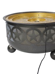 All Star Galvanized Iron Outdoor Bowl Fountain With LED Lights