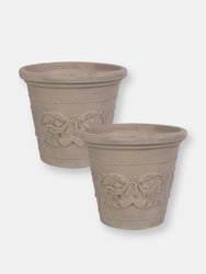 Arabella Outdoor Double-Walled Flower Pot Planter - Beige