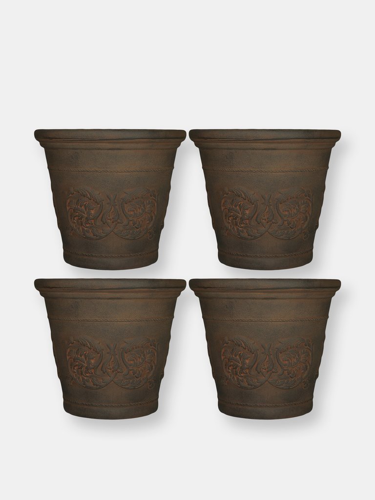 Arabella Outdoor Double-Walled Flower Pot Planter - Brown