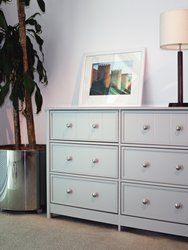 Beadboard Double Dresser With 6 Drawers - Gray - 31.5 in