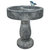 Bird Bath With Birdseed Feeder Compartment - 29" - Grey