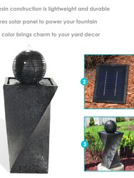 Black Ball Solar Outdoor Water Fountain with Battery