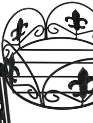 Black Iron French Lily 3-Tiered Plant Stand - 22" - Set Of 2