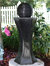 Black Pedestal and Ball Solar Outdoor Water Fountain with Battery