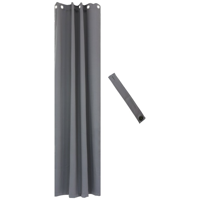 Blackout Curtain Panel With Grommet Top - Grey