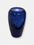 Blue Ceramic Vase Outdoor Water Fountain 22" Water Feature w/ LED - Blue