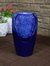 Blue Ceramic Vase Outdoor Water Fountain 22" Water Feature w/ LED