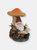 Bookworm Bernard the Garden Gnome Statue with Mushroom and Solar Light - Brown