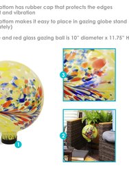 Bright Summer Burst Outdoor Garden Glass Gazing Globe Ball - 10"