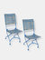 Cafe Couleur Folding Chestnut Wooden Folding Chair - Blue