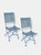 Cafe Couleur Folding Chestnut Wooden Folding Chair - Blue