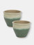 Chalet Glazed Ceramic Planter - Set of 2 - Light Green