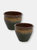 Chalet Glazed Ceramic Planter - Set of 2 - Dark Green