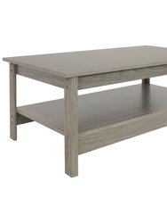Classic MDF Coffee Table With Lower Shelf - 16 in - Thunder Gray