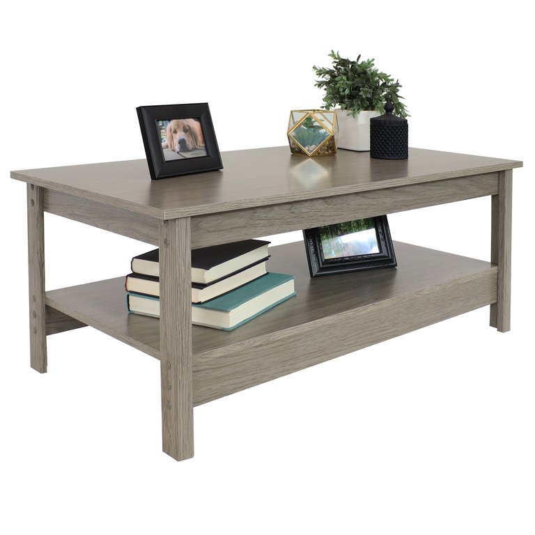 Classic MDF Coffee Table With Lower Shelf - 16 in
