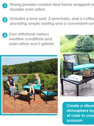 Coachford 4-Piece Black Resin Rattan Outdoor Patio Set