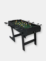 Compact 48-Inch Folding Foosball Game Table - Black