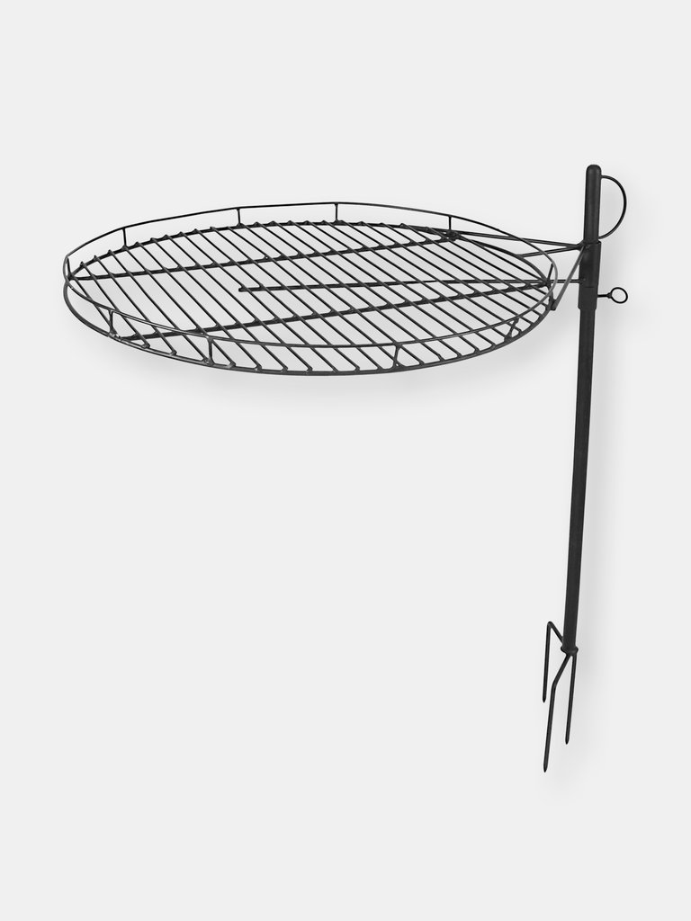 Cooking Grate for Fire Pit Steel Height-Adjustable - 24" Diameter - Black