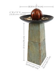 Decorative Orb Slate Outdoor Water Fountain - 38"