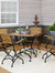 Deluxe European Chestnut 5pc Folding Bistro Dining Table and Chair Set - Brown