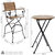 Deluxe European Chestnut Wood 3-Piece Folding Table and Bar Chair Set