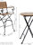 Deluxe European Chestnut Wood 3-Piece Folding Table and Bar Chair Set