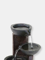 Descending Bowls 3-Tier Indoor Tabletop Water Fountain