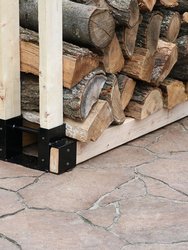 DIY Log Rack Brackets Kit Steel Outdoor Adjustable Storage