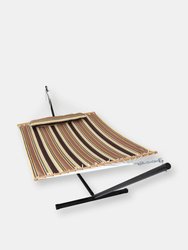 Double Quilted Hammock Bed with 12 Feet Stand  - Sandy Beach
