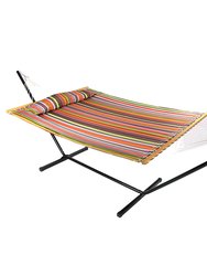 Double Quilted Hammock Bed with 12 Feet Stand  - Canyon Sunset
