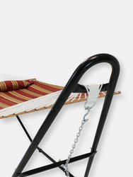 Double Quilted Hammock with Universal Steel Stand Misty Beach Outdoor Swing Bed, Sunnydaze Quilted 2-Person Hammock and Multi-Use Steel Stand