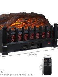 Elegant Embers 20.25" Faux Log Electric Fireplace Insert Heater