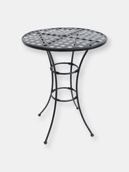 Elegant Round Black Wrought Iron Bar Table - 30" Diameter - Black