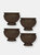 Elizabeth Round Flowerpot Double Wall Polyresin Garden Planter 4-Pack 16" Rust - Dark Brown